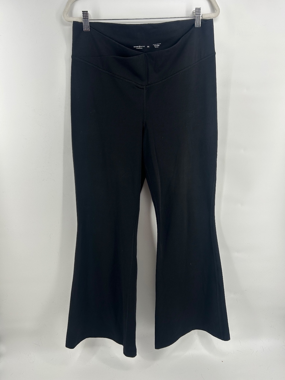Old Navy PowerChill Flare Leggings Crossover Waist XL Black Extra High Rise Cros